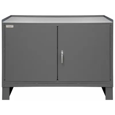 DURHAM MFG Cabinet Workbench: Steel, 48 in x 24 in, 2,000 lb Overall Load Capacity - Cabinet Benches with Shelves