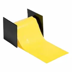 Yellow rubber resistance tubing with a 4-inch band diameter and 75-foot overall length. Suitable for strength training, physical therapy, and rehabilitation exercises. Can be cut to custom lengths for varied resistance levels.