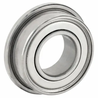 EZO Miniature Ball Bearing: R166, 3/16 in Bore, 0.422 in Flange Dia, Dbl Shield - Corrosion-Resistant High-Clearance Ball Bearings