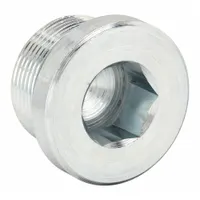 Steel threaded plug for hydraulic extreme-pressure pipe fittings. Seals ports in systems operating up to 5,800 psi. Suitable for fluid power circuits and industrial machinery requiring leak-free sealing