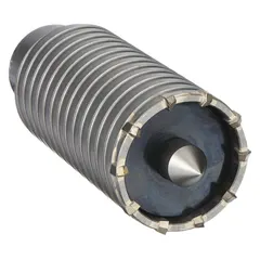 Two-piece shankless core bit head designed for use with rotary hammers. Features an SDS Max shank and 4-1/16 in overall length. Suitable for drilling large-diameter holes in masonry, concrete, and block for plumbing, electrical, and HVAC installations.