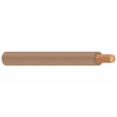 14 AWG solid copper building wire with THHN/THWN-2 insulation, rated 600 V. Single conductor in brown color, supplied in 1000 ft length. Suitable for general-purpose power and lighting circuits in conduit, raceway, or cable tray installations.