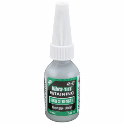 VIBRA-TITE Retaining Compound: 541, 0.3 fl oz, Bottle, Green - Loose-Fitting Parts Retaining Compounds