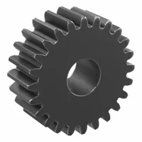Hubless Spur Gear: Module m 1, 24 Teeth, 8 mm Bore Dia, Black Oxide Coated Carbon Steel, Plain Bore (MPN SSA1-24)