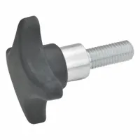 JW WINCO Hand Knobs; 4-Prong Knobs: Plastic w/ Steel Thread, M12 Thread, 63 mm Dia (MPN 6335.4-TE-63-M12-50)