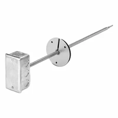 Siemens Temperature Sensor: Duct Mount, 20°F to 120°F, 4 to 20 mA, Steel, Averaging Measurement - Duct Temperature Sensors