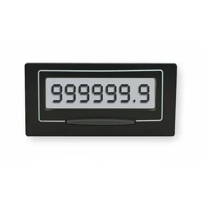ENM Hour Meter: Hour Meters, Front Panel Mounting, Digital, 1 7/8 in x 1 in