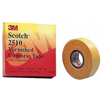 Varnished cotton cloth electrical tape for indoor use. Provides abrasion resistance and mechanical protection for wires and cables. Suitable for motor leads, bus bars, and coil winding. Yellow color, 7 mil thickness, 36 yards per roll, 36 rolls per pack