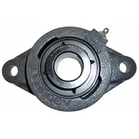 NTN 2 Bolt Flange Bearing: Radial Ball, 1/2 in Bore, Cast Iron, Set Screws, 3 27/32 in Lg, Rhombus (MPN ARFLU-1/2)