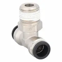 PARKER Push-Fit Tee Fitting: 1/2 in OD x 1/2 in OD x 1/2 in Pipe Size, Brass, 2 5/16 in Overall Lg (MPN W172PLP-8-8)