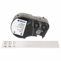 Wraparound Label: 6 in x 1 1/2 in, Vinyl, White (Matte), For 0.64 in to 1.43 in Wire Dia (MPN M5-34-427)
