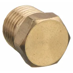 This brass plug features 1/8 in NPT threads for sealing unused ports in high-pressure pipe systems. Suitable for hydraulic, pneumatic, and instrumentation applications requiring a leak-tight closure. Sold in a pack of 10.