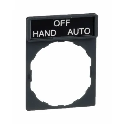 SCHNEIDER Legend Plate: 22 mm Panel Mounting Size, Rectangular - Push-Button Rings & Plates