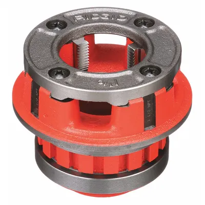 RIDGID Manual Threader Die Head: 12R, For 1 1/2 in Pipe, NPT, Alloy Steel - Die Heads for Handheld Pipe Threaders