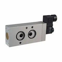 Single solenoid, 4-port valve with 24V DC coil and 1/4 in NPT inlet and outlet. NAMUR-compliant design for direct mounting on pneumatic actuators. Suitable for on/off control in industrial automation and process valve actuation.