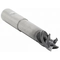 This carbide corner-chamfer end mill features a TiAlN coating and a reduced-neck design for fast cutting in steel and cast iron. With 4 flutes, a 1" mill diameter, and a 1-1/8" length of cut, it is suited for chamfering and deburring edges in CNC milling applications.