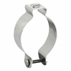 Screw-on conduit and cable hanger for 2-1/2 in trade size RMC with a 2-1/16 in opening. Made of polished stainless steel for corrosion resistance. Used to support conduit and cable in industrial environments.