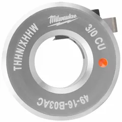 Copper stripping bushing for THHN/XHHW wire up to 3/0 AWG maximum. Designed for use with MILWAUKEE tools 2435-20 and 2935-20. Used in electrical installations to strip insulation from copper conductors.
