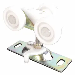 This hanging door roller from PRIME-LINE is designed for sliding or bypass doors in residential or light commercial applications. It measures 3 13/16 inches in width and supports doors weighing up to 60 lb. Sold as a single pair (1 PR).