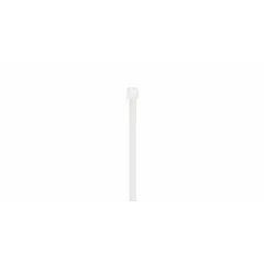 Natural-colored nylon cable ties for indoor bundling and organizing wires, cables, and hoses. Each tie measures 14.6 inches and is rated for intermediate-duty applications. Sold in a pack of 100. Not for outdoor use.