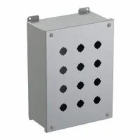 HAMMOND Push Button Enclosure: 22mm, 12 Holes, Carbon Steel, NEMA 12/13 (MPN 1437MO)