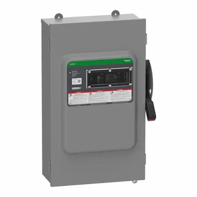 SCHNEIDER Safety Switch: Non-Fusible, 200 A, Three Phase, 600V AC/DC, Galvanized Steel - Non-Fusible Safety Switches