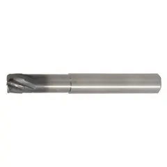 Carbide ball end mill with AlTiN coating and 6 flutes, designed for high-feed machining of hardened materials. Mill diameter 6 mm, length of cut 0.2 mm, overall length 63 mm. Suitable for die, mold, and aerospace applications requiring precision and tool life.
