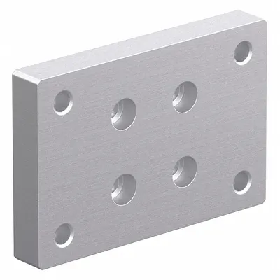80/20 Base Plate: 10 Series, Aluminum, 2 1/2 in x 1/2 in x 3 3/4 in, Drop-In - Base Plates for Plate Casters