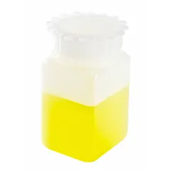 HDPE Rectangular Lab Bottle, 100 mL, Natural, Translucent, Graduated, with Closure
