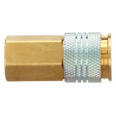 HANSEN Quick Connect Hose Coupling: 3/8 in Body Size, 3/8 in Hose Fitting Size - Universal Interchange Brass Quick-Connect Air Coupling Bodies