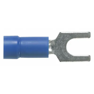 PANDUIT Fork Terminals: Blue, Vinyl, #10 Stud Size, 16 AWG – 14 AWG Wire Range - Insulated Fork Terminals