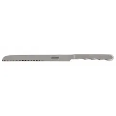 This pastry and pie server from CRESTWARE features a stainless steel blade and handle with a total length of 13 1/4 inches. It is designed for slicing and serving pastries, pies, and cakes in commercial or home kitchens. Not dishwasher safe and not NSF certified.