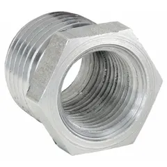 Threaded x Threaded, Class 150 straight pipe fitting with a maximum operating pressure of 300 psi at 150°F. Reduces from 1 1/4 in to 1 in nominal pipe size. Suitable for medium-pressure threaded connections in industrial piping systems.