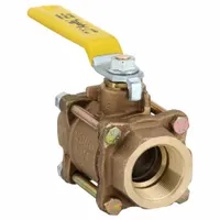 APOLLO Manual Two-Way Ball Valve: 1 1/4 in, Bronze, Straight, FNPT x FNPT, Full Port, Three-Piece (MPN 8210601)