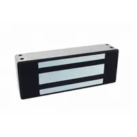 The SECURITRON M62FG is a single-door electromagnetic lock from the M62 series, constructed with a stainless steel housing. It measures 3 inches in height, 2 3/4 inches in width, and 8 inches in length, with an instantaneous release delay. Typical applications include securing access points in commercial and industrial facilities where immediate egress is required