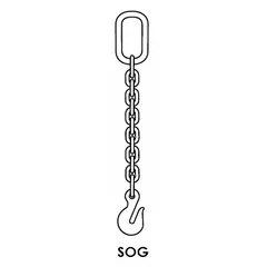 APPROVED VENDOR Grade-80 Single-Leg Chain Sling, 3/8 in Chain, Grab Hook, Steel, Fixed