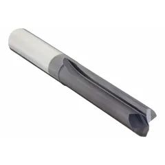 Solid carbide straight-flute drill bit with a 9/64" diameter and 140° notched point. AlTiN-coated for heat and wear resistance. Suitable for high-speed drilling in hardened steels, stainless steels, and abrasive materials in industrial machining applications.