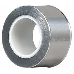 Aluminum foil tape with silicone adhesive for indoor/outdoor use. Suitable for sealing HVAC ducts, wrapping pipes, and shielding electrical components against moisture and heat. Withstands temperatures down to -65°F.