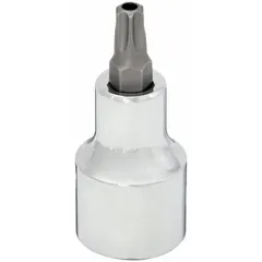 This WESTWARD Security Torx Bit Socket features a T47 tip size and a fixed insert design for driving tamper-resistant Torx fasteners. With a 2 1/4 in overall length, it is suited for heavy-duty tasks in industrial maintenance, assembly, and repair applications.