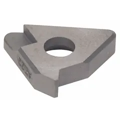 Shim seat for indexable cutting tools, designed to support and position inserts. Fits Carmex brand inserts with a 1/2 in inscribed circle. Used in machining operations to ensure proper insert alignment and stability.