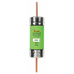 The BUSSMANN FRN-R-500 is a Class RK5 time-delay blade fuse rated for 500 A at 250 V AC and 250 V DC. It is non-indicating and part of the FRN-R series. This fuse is used for overcurrent protection in industrial power distribution, control panels, and heavy machinery, particularly for motors and transformers.