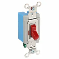 HUBBELL Wall Switch: Toggle Switch, Single Pole, Maintained, Red, 120/277V AC, 15 A (MPN HBL1201R)