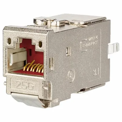 METZ CONNECT Module: Cat6A, Data/HDBaseT/Power, 8 Poles, Straight, Cable, Female Straight - Device-Side RJ45 Connectors & Couplers