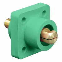 Single Pole Receptacle: Green, Straight Ball Nose Mating, Threaded Stud Termination, 600V AC/600V DC (MPN 18R21-UG)