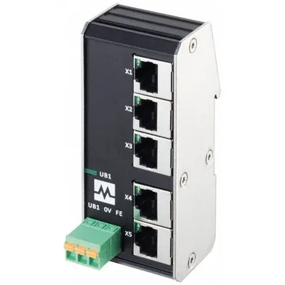 MURRELEKTRONIK Ethernet switch: Unmanaged, DIN Rail, 5 Ports, RJ45, 1000 mbps/Ethernet/Gigabit - DIN Rail-Mount Ethernet Switches