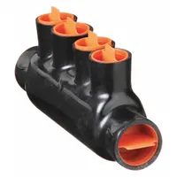 BLACKBURN Multitap Connector: 4 Port, Double-Sided Entry, 4 AWG – 500 kcmil Wire Size, Black (MPN AMTSR500)