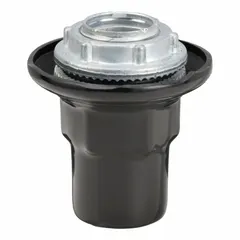 This steel hub with a black PVC-coated finish is used for terminating 3/4 in trade size PVC-coated metal conduit. It has an overall length of 2 7/32 in and provides a secure connection in conduit systems requiring corrosion resistance.