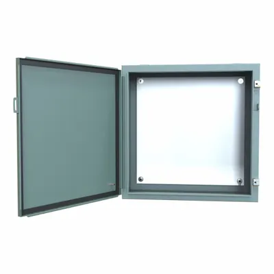 HAMMOND Electrical Enclosure: Steel, 24 in x 24 in x 10 in, NEMA 12/13, w/Panel - Steel Dust-Tight Enclosures