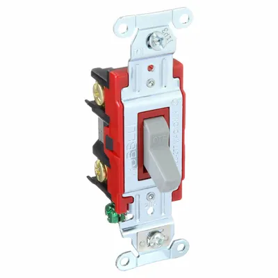 BRYANT Wall Switch: Toggle Switch, Double Pole, Maintained, Gray, 120/277V AC - Toggle Wall Switches