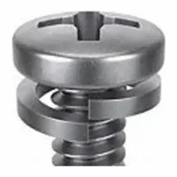 SEMS Screw: Split Lock, #10-32 Thread Size, 1/2 in Lg, Stainless Steel, Passivated, Pan, 25 PK (MPN 1-PPL-10F-50)
